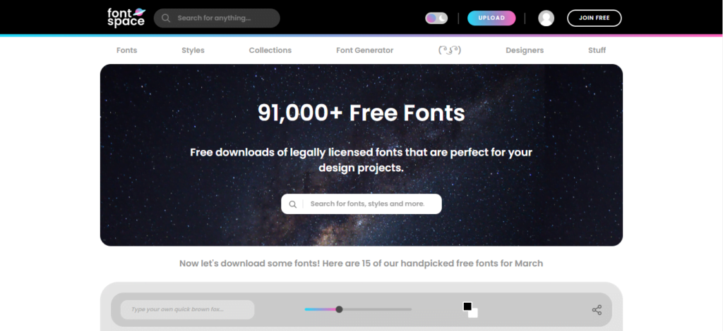 FontSpace site