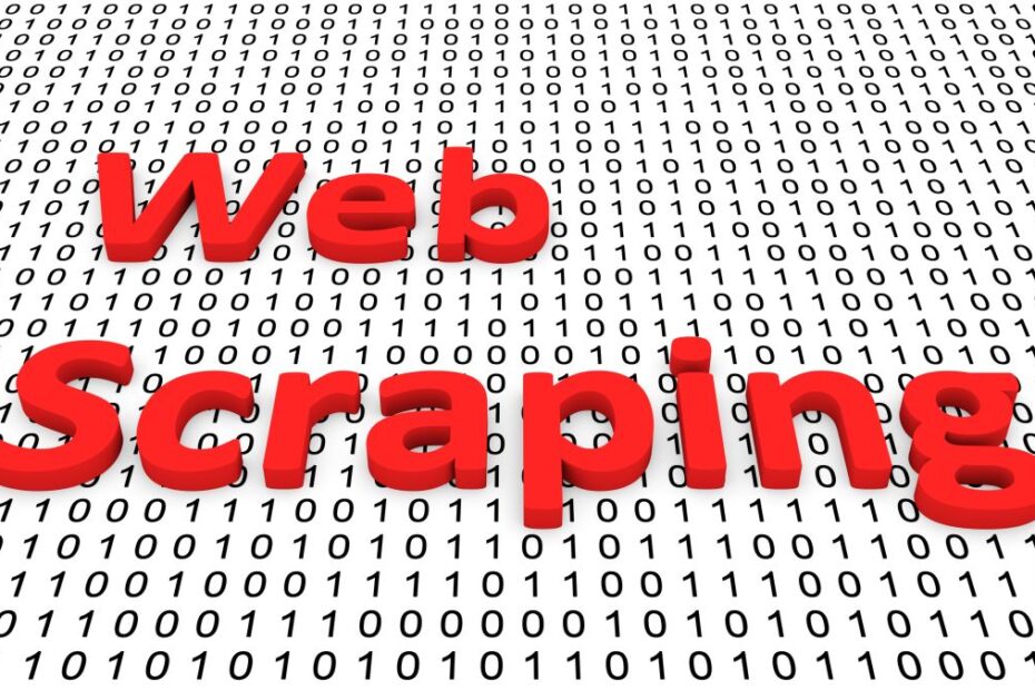 web scraping in the form of binary code, 3D illustration