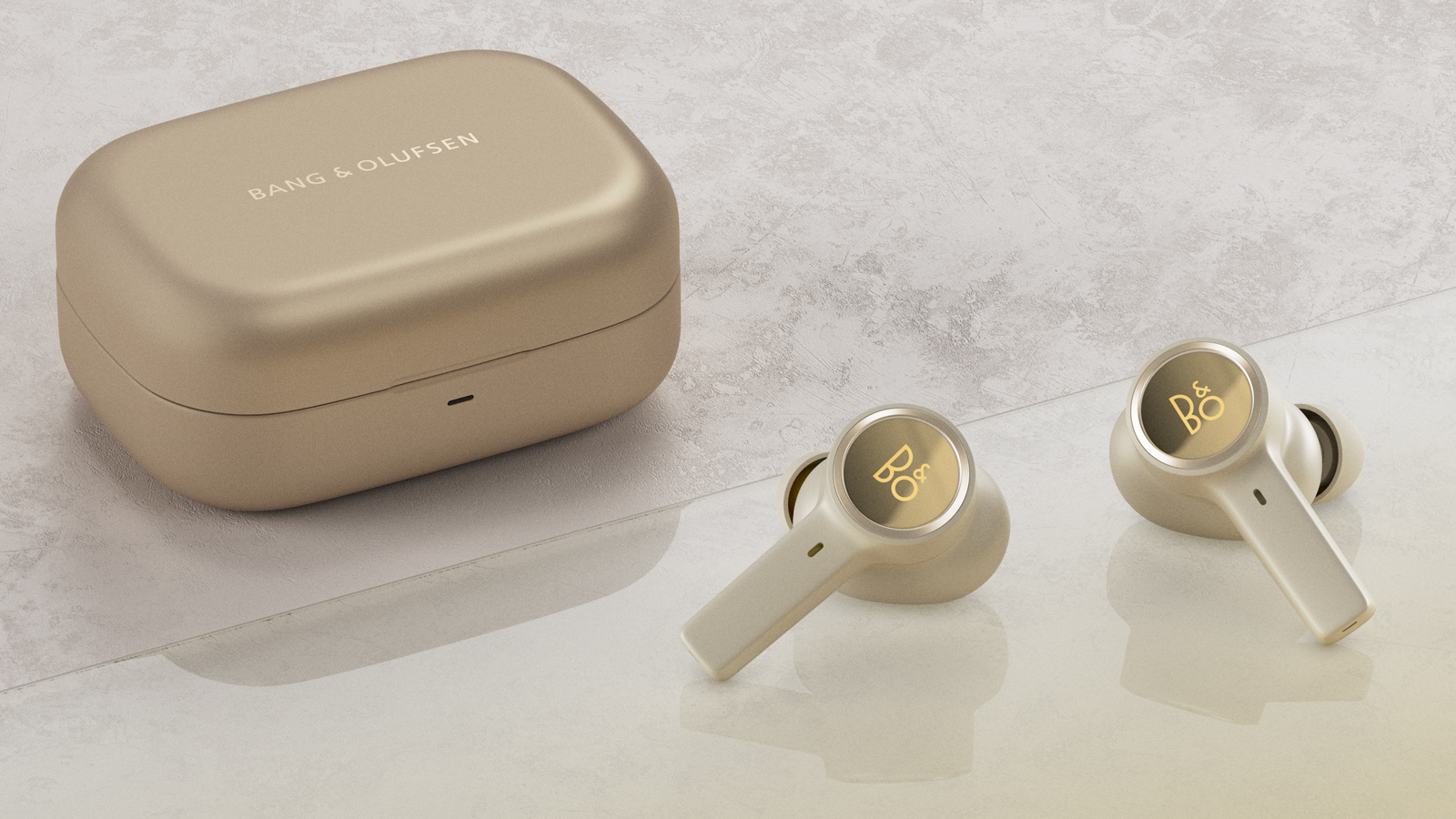the bang & olufsen beoplay ex true wireless earbuds in gold