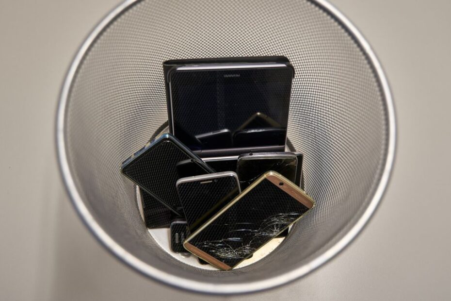 Old devices in trash