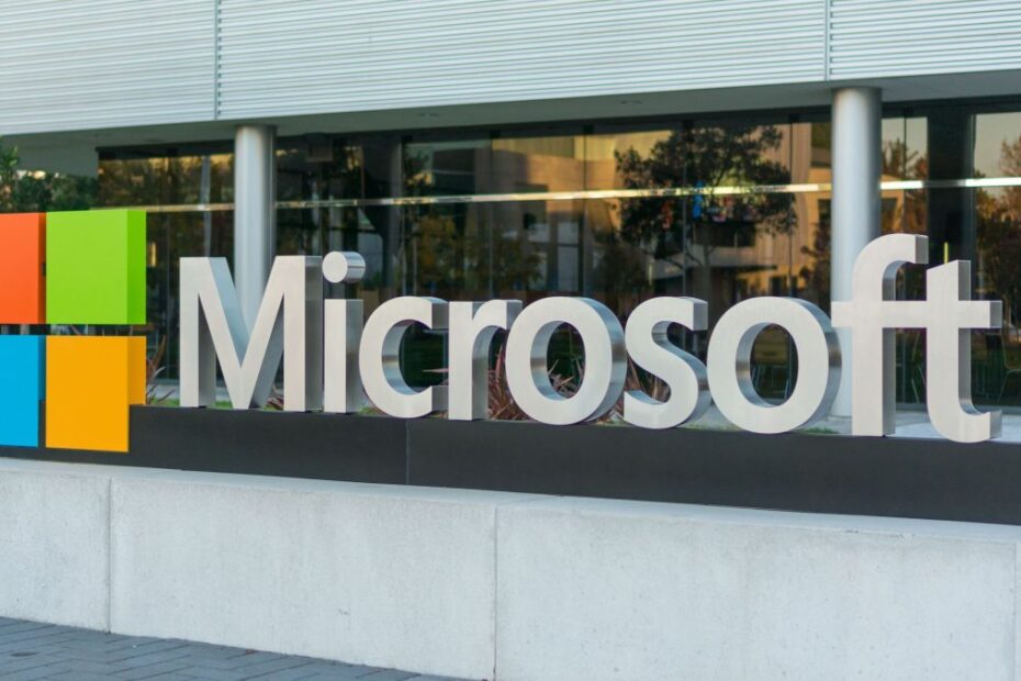 A photo of the Microsoft logo