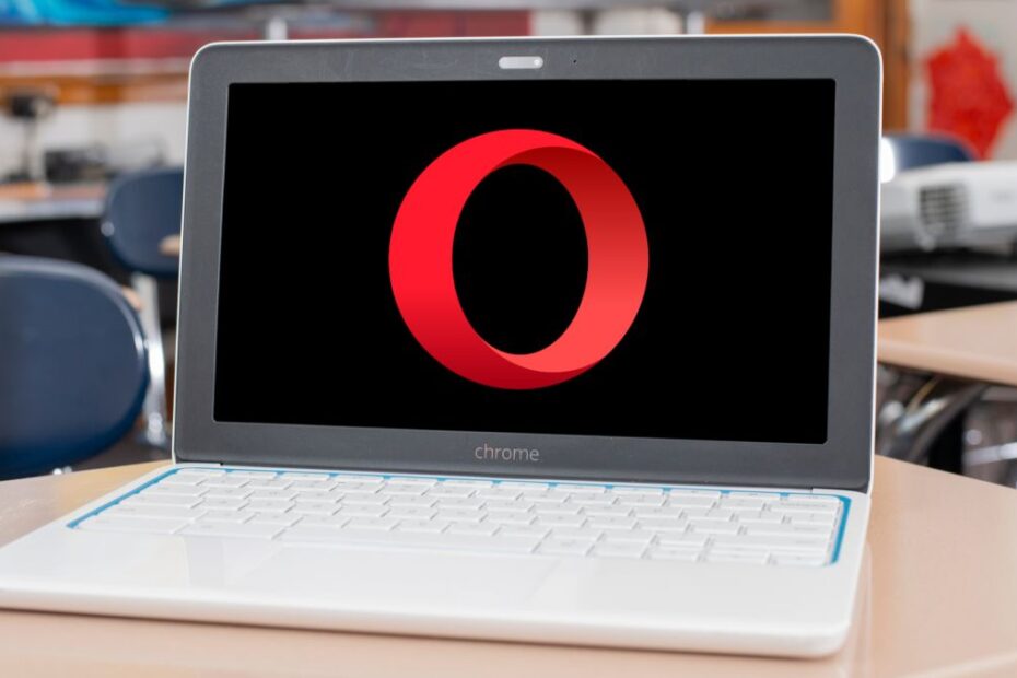 Opera browser logo on a Google Chromebook